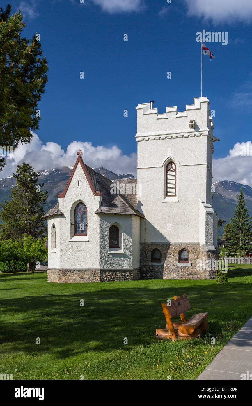 Die St. Maria und St. George anglikanischen bischöflichen Kirche in Jasper, Alberta, Kanada. Stockfoto