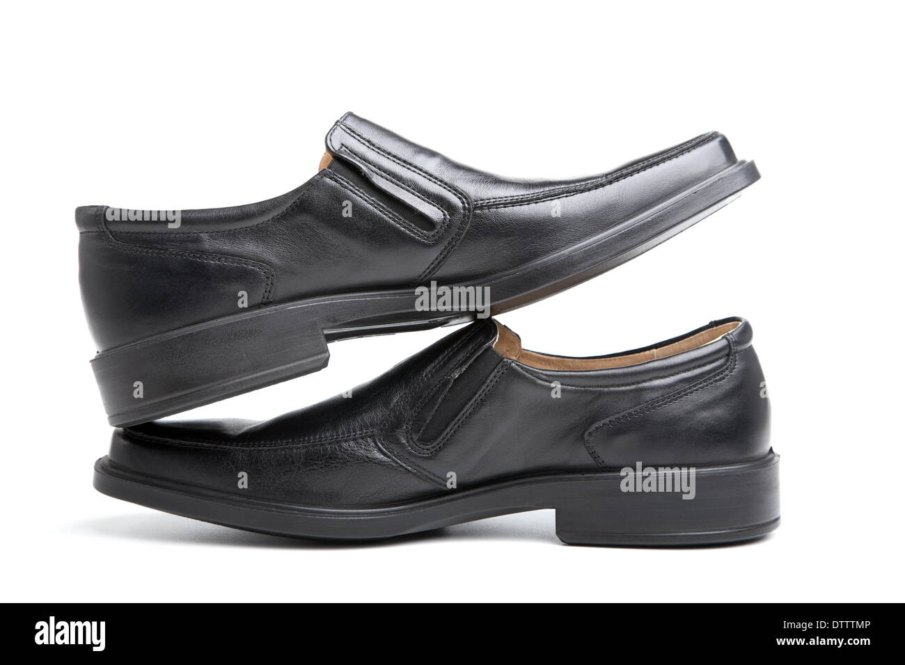 Schwarzer Mann Schuhe Stockfoto