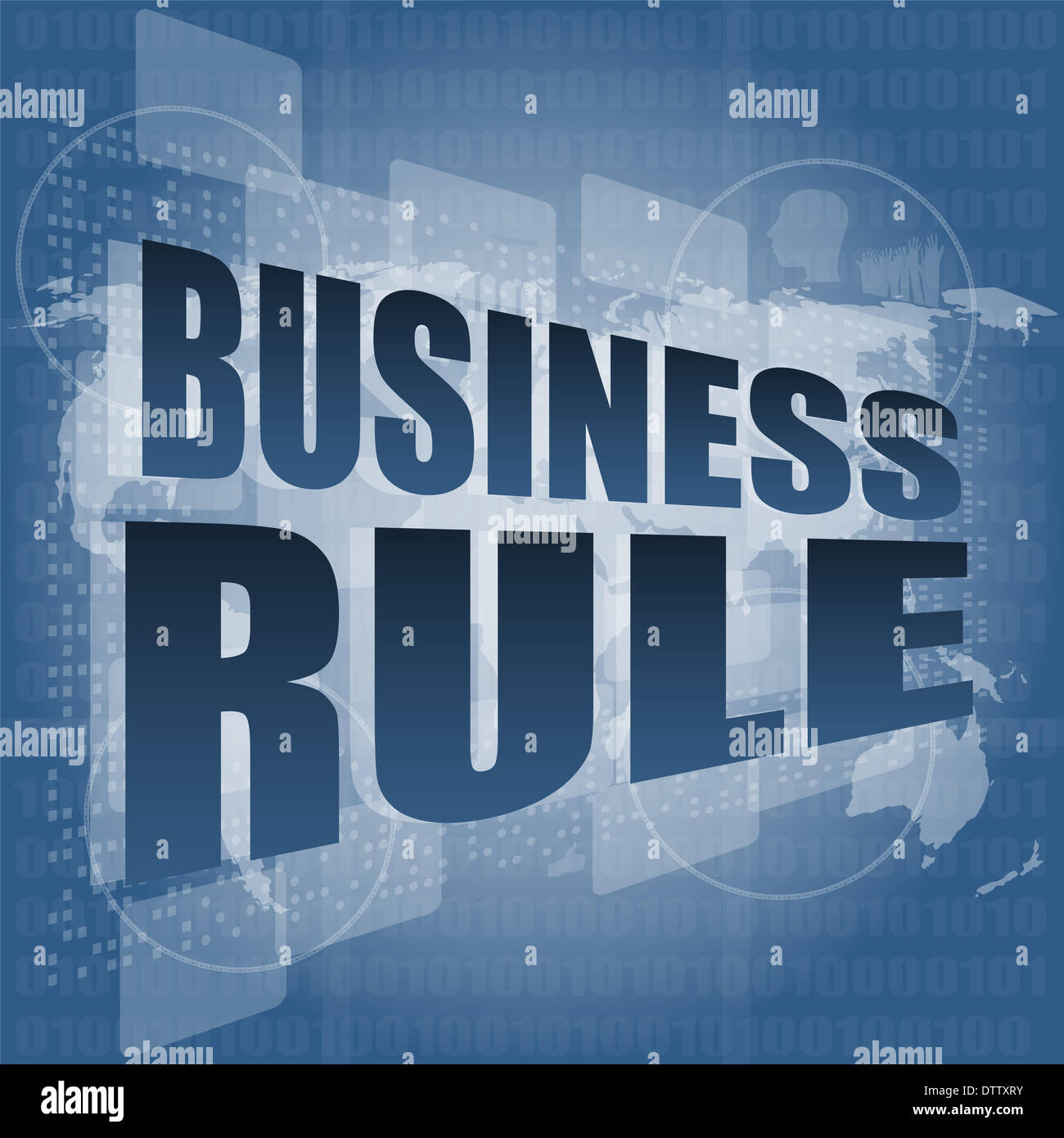 Business rule Schnittstelle Hallo Technologie Stockfoto
