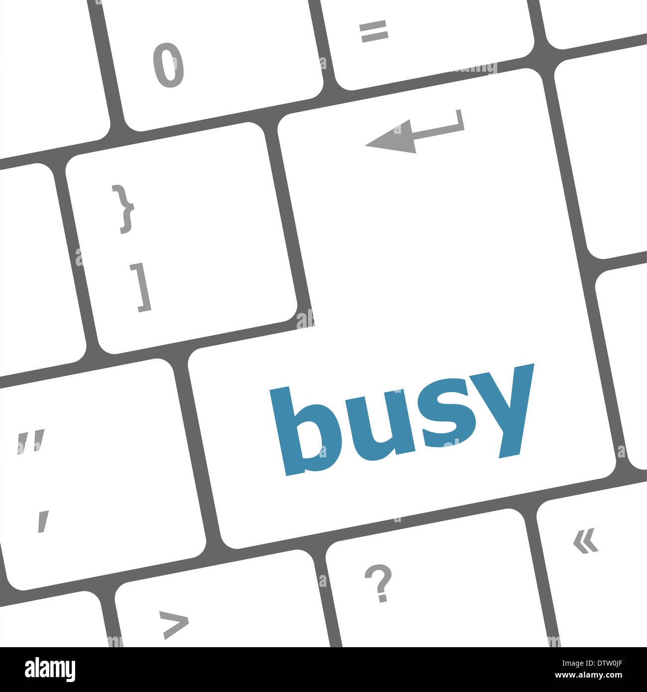Schaltfläche "beschäftigt" auf Computer-pc-Tastatur Stockfoto