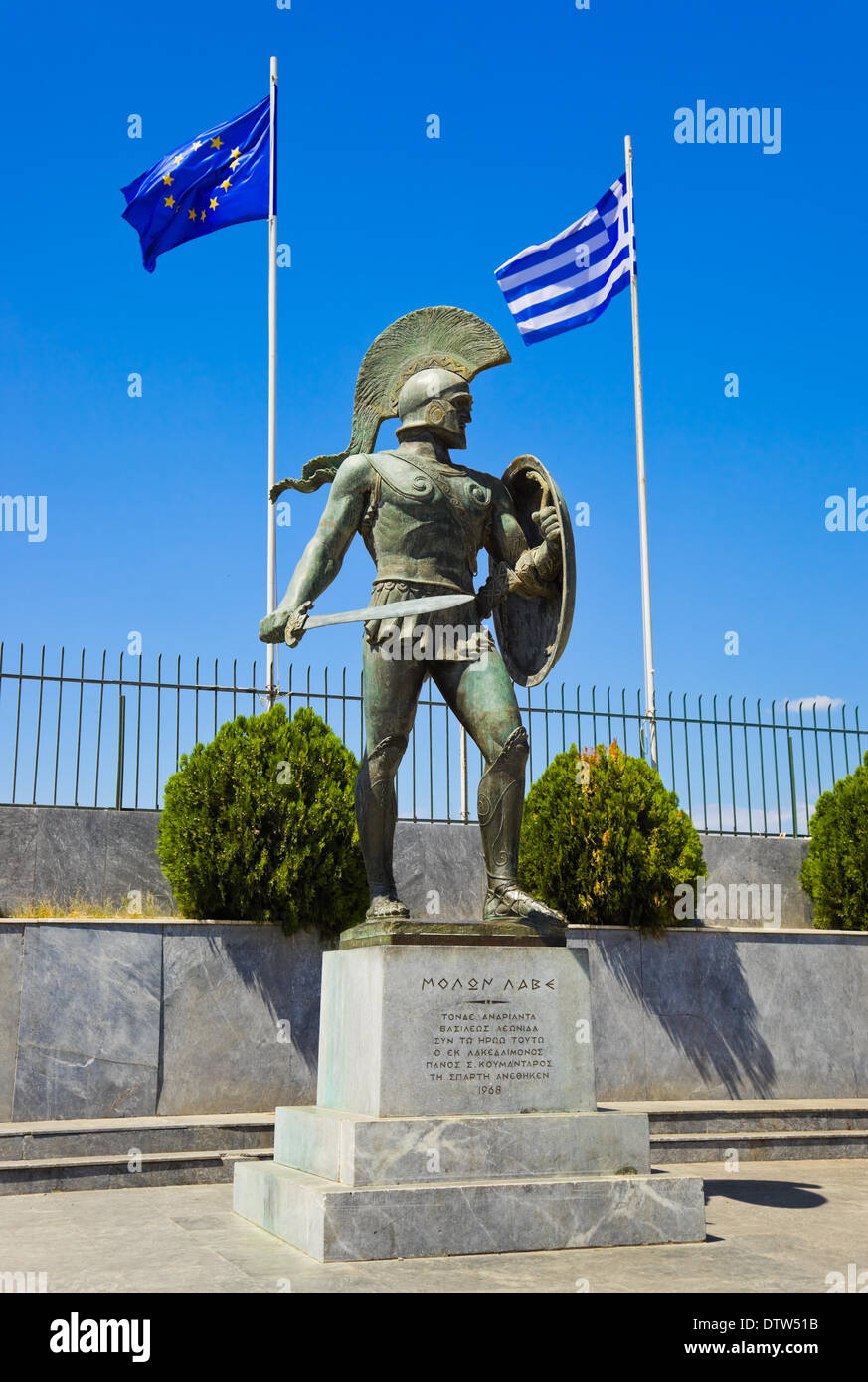 Statue von König Leonidas in Sparta, Griechenland Stockfoto