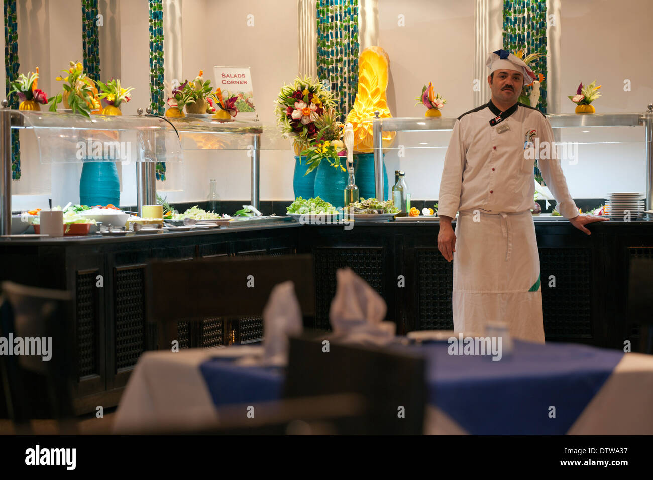 Küchenchef & Buffet in Ägypten Sharm Grand Hotel/Red Sea Holidays Stockfoto