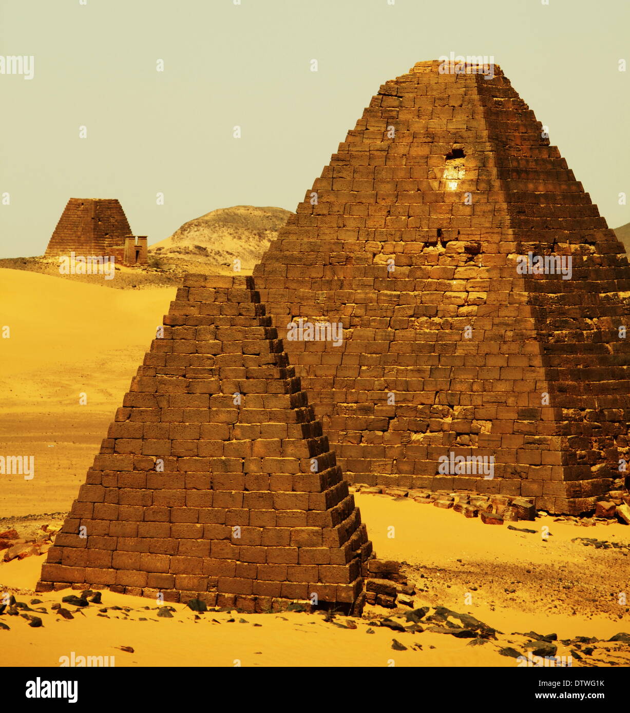 Pyramiden im Sudan Stockfoto