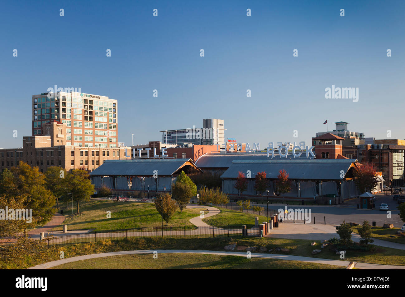 USA, Arkansas, Little Rock, River Market, erhöht, Ansicht Stockfoto