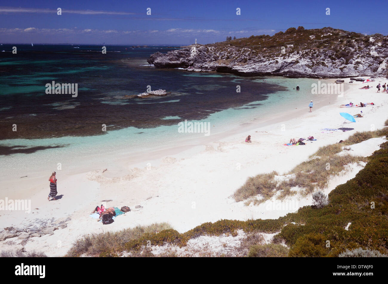 Fay hat die Bucht, Rottnest Island, Western Australia. Kein Herr Stockfoto