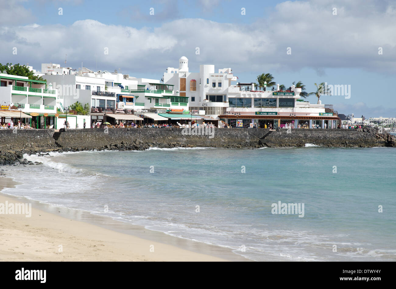 Strand von Playa Blanca Lanzarote Kanarische Inseln Stockfoto