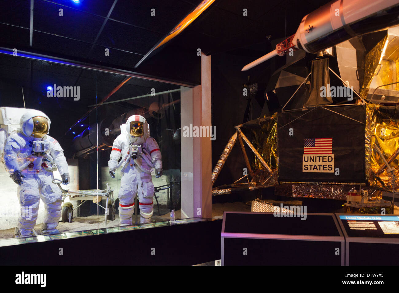 USA, Kansas, Hutchinson, Kansas Cosmosphere und Space Center, USA lunar landing Ausstellung Stockfoto