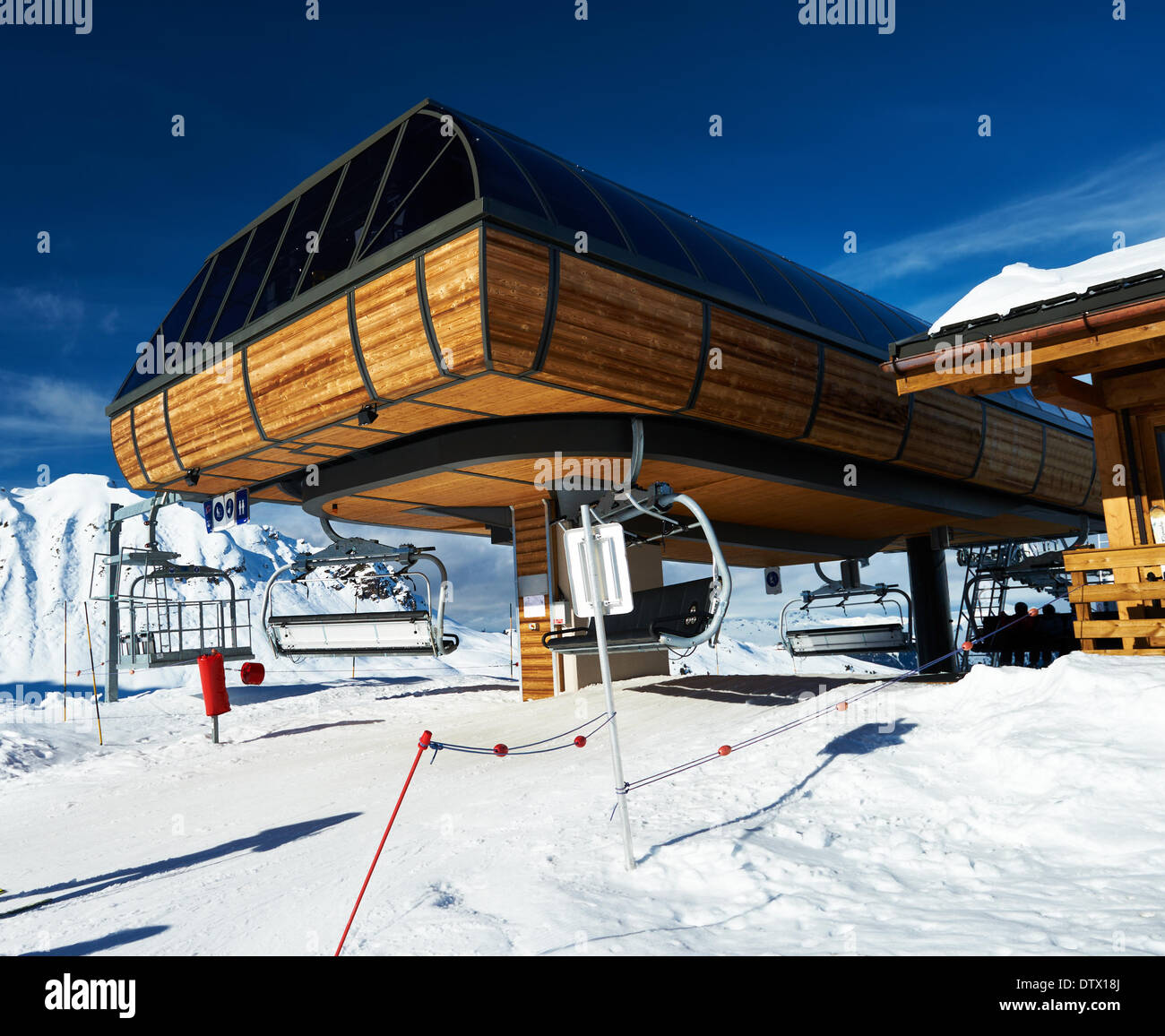 Ski Lift Station Stockfoto