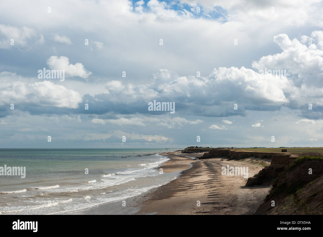 Happisburgh Strand, Norfolk. Stockfoto