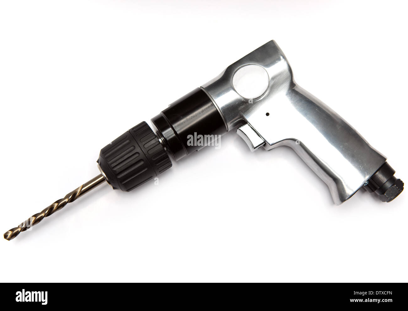 Reversible Luft Bohrer auf weißem Hintergrund Stockfoto