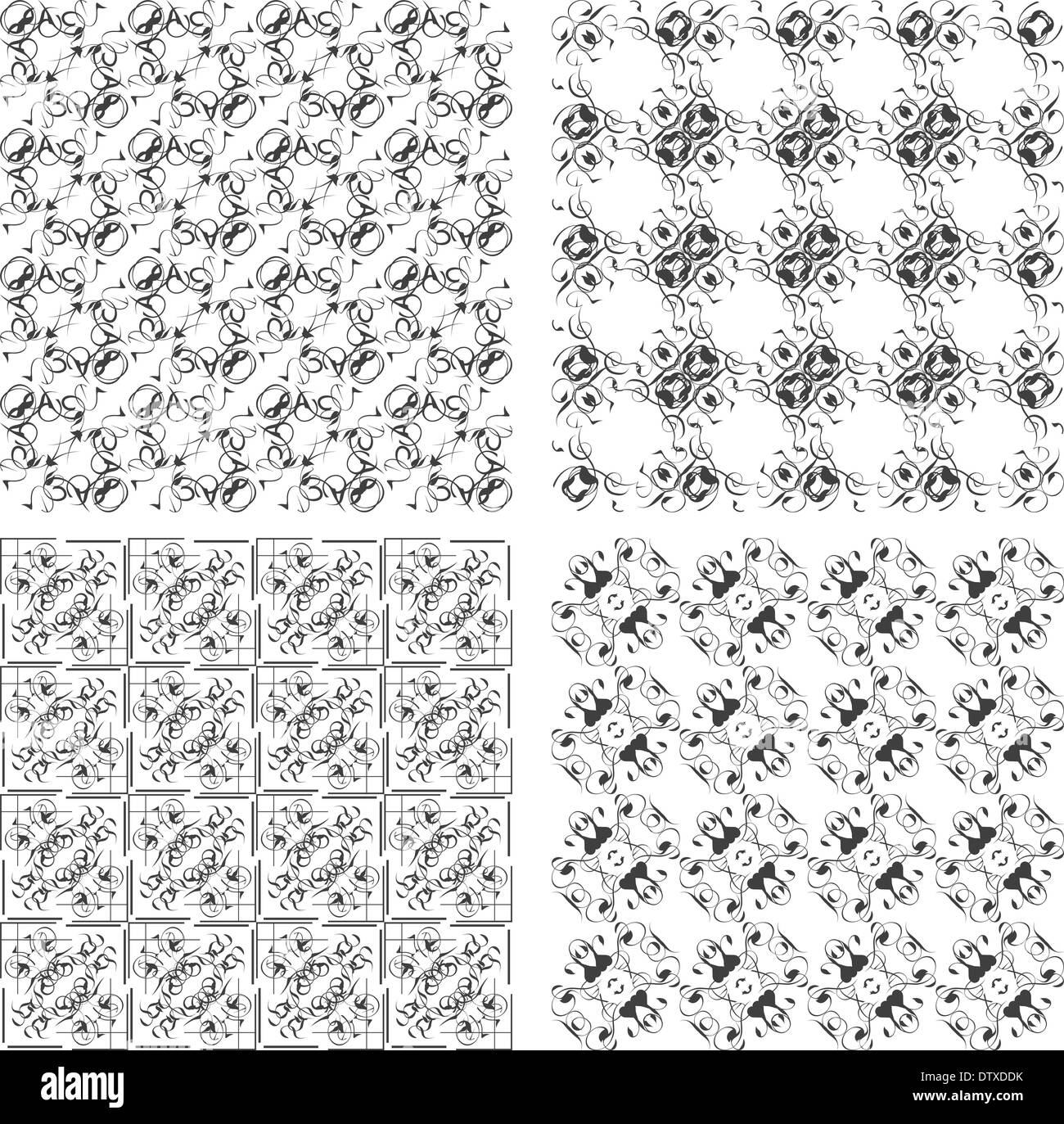 Satz von monochrome geometrische Muster Stockfoto