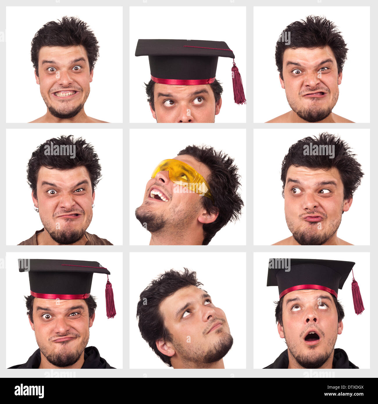 Sammlung von ein lustiger Kerl Stockfoto