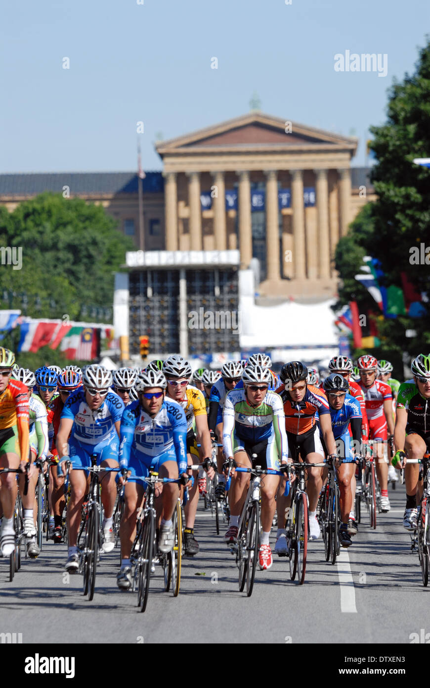 Professionelle Radrennen durch die Straßen von Philadelphia, Pennsylvania, USA. Stockfoto