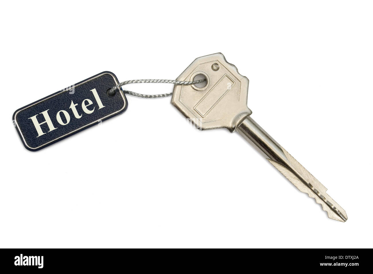 Schlüssel mit Label Hotel Stockfoto