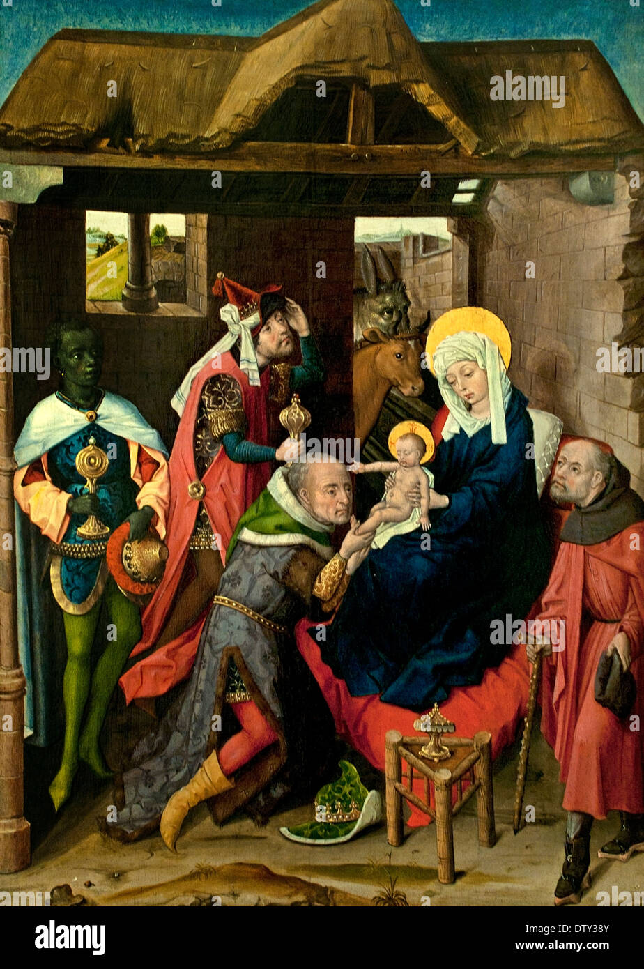 Die Anbetung der drei Könige 1480 Brugge Dutch Master Niederlande flämischen Belgien Belgien Stockfoto