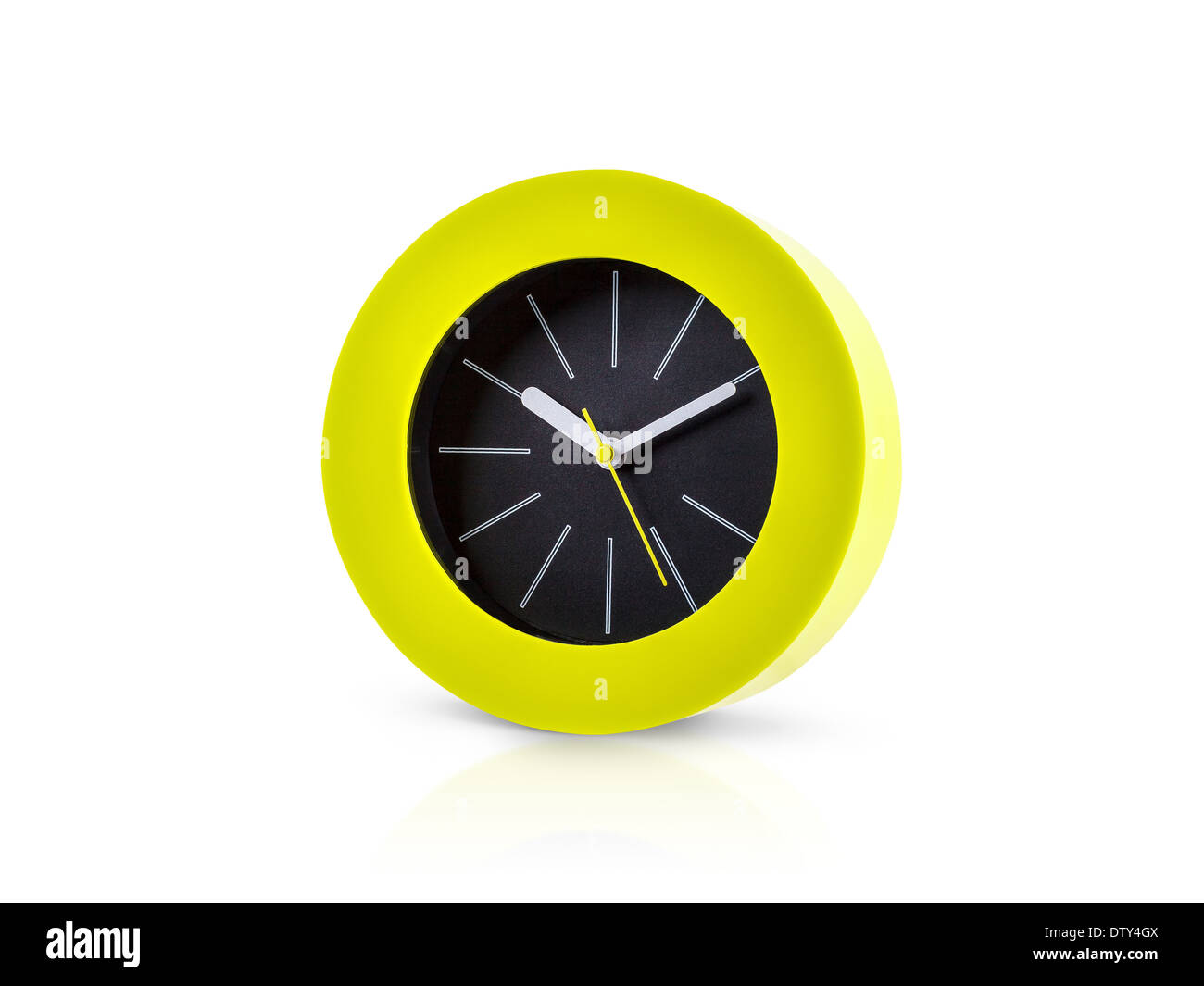 Moderne grüne Uhr isoliert auf weißem Hintergrund Stockfoto