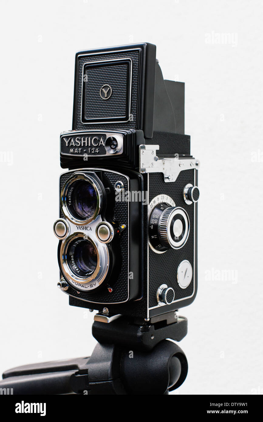 Eine Spiegelreflexkamera Yashica Twin Stockfoto