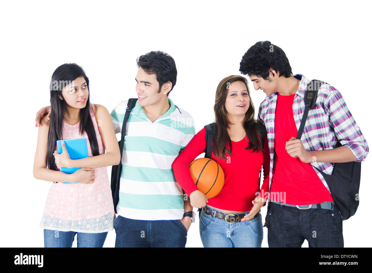 indische College-Freunde reden Stockfoto