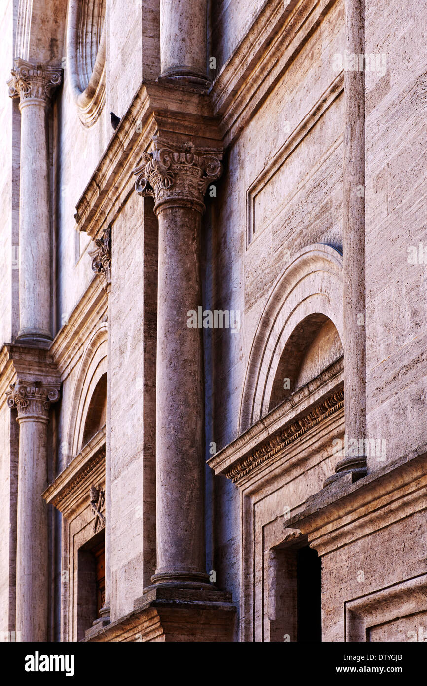 Der Dom von Pienza in Campo, Toskana, Toscana, Italien Stockfoto