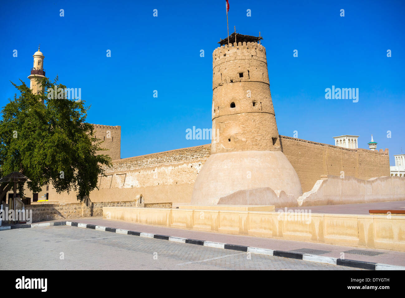 Al Fahidi Fort (1787), beherbergt das Dubai Museum und ältesten Gebäude der Stadt. Dubai, Vereinigte Arabische Emirate. Stockfoto