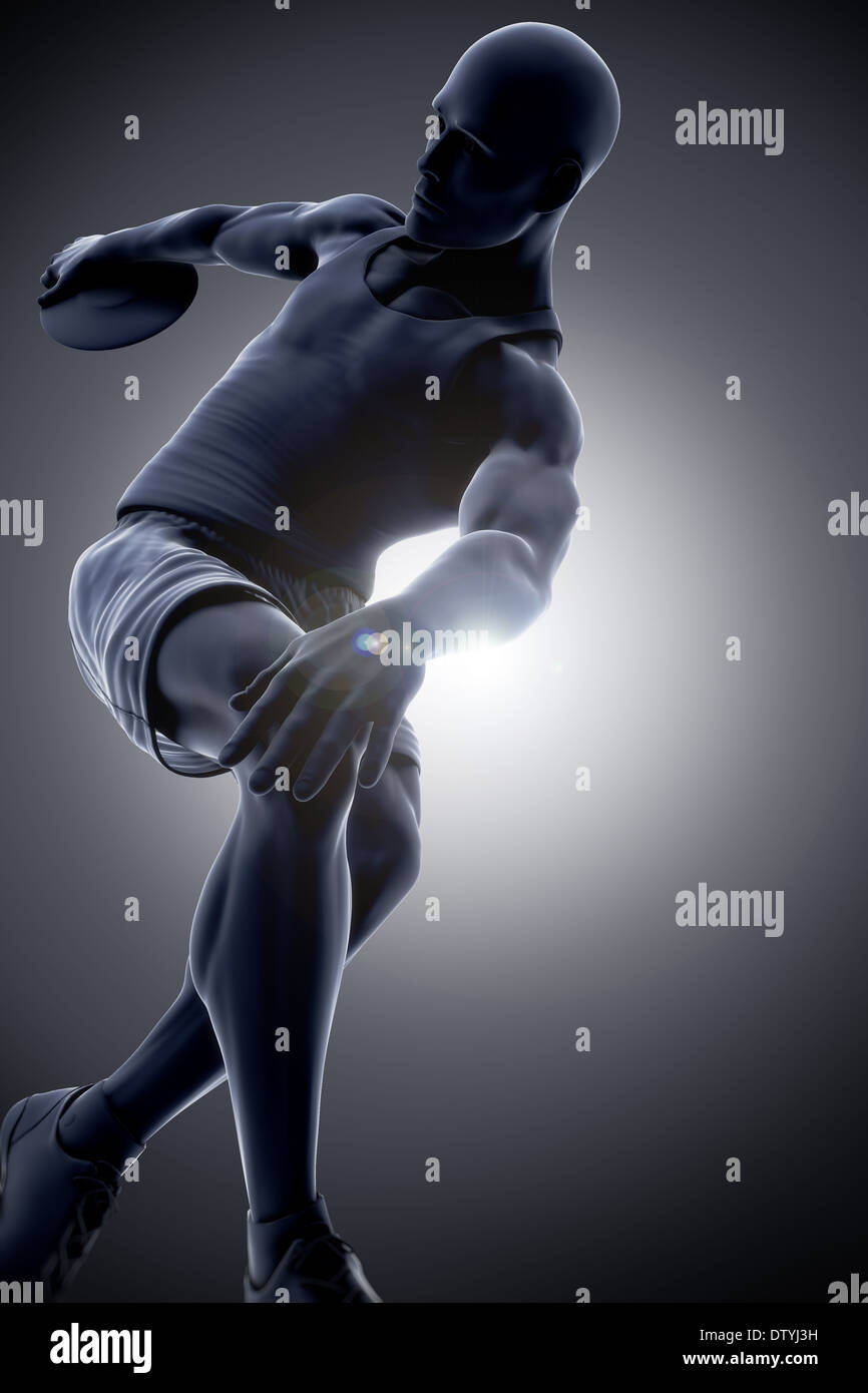 Anatomy of athlete throwing discus -Fotos und -Bildmaterial in hoher ...