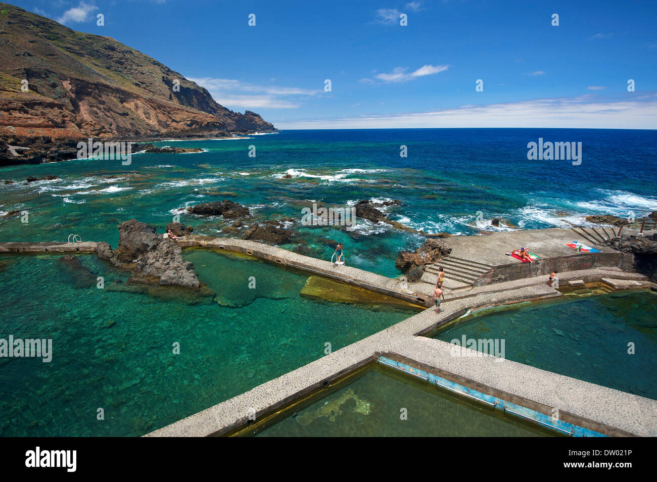Piscinas De La Fajana, natürliche Schwimmbecken, Barlovento, La Palma, Kanarische Inseln, Spanien Stockfoto