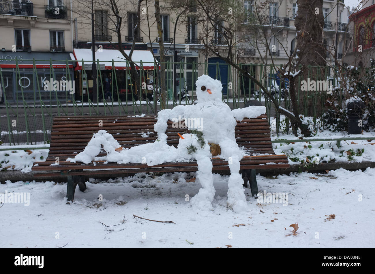 Paris-Schneemänner Stockfoto