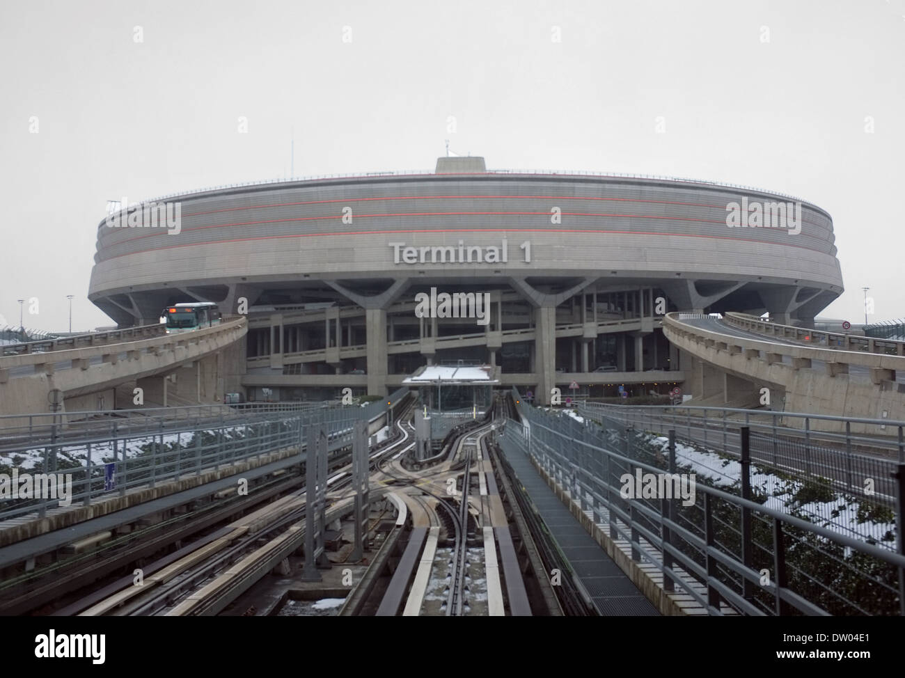 Charles De Gaulle Airport, Terminal 1, Paris Flughafen Pendelverkehr, Flughafen Roissy Stockfoto