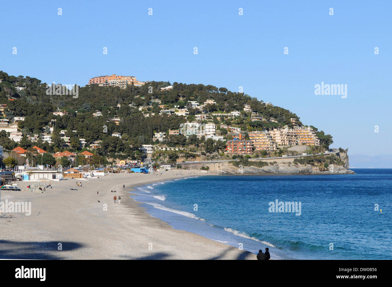 Der Sandstrand von Spotorno, ligury, Italien, Meer Stockfoto