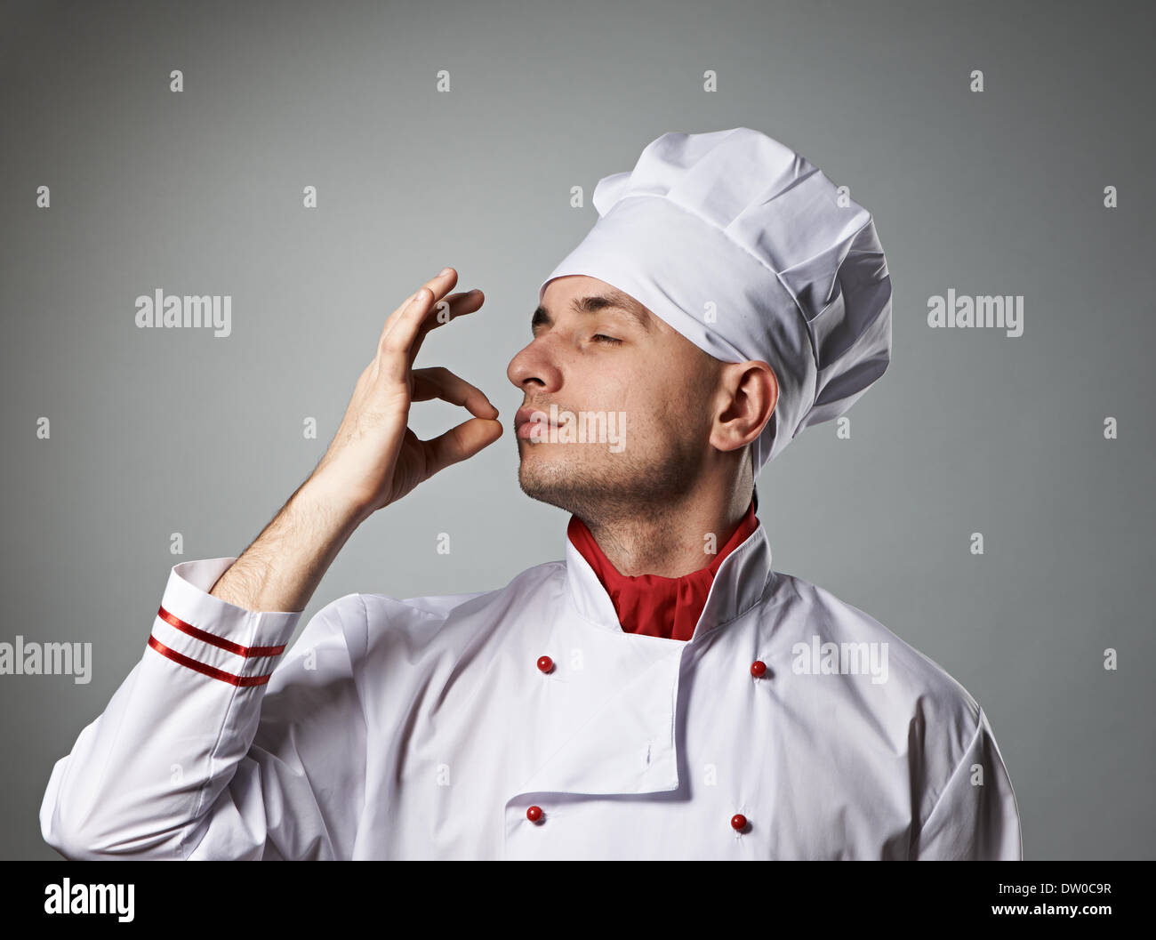 Männlichen Chef küssen Fingern Stockfoto