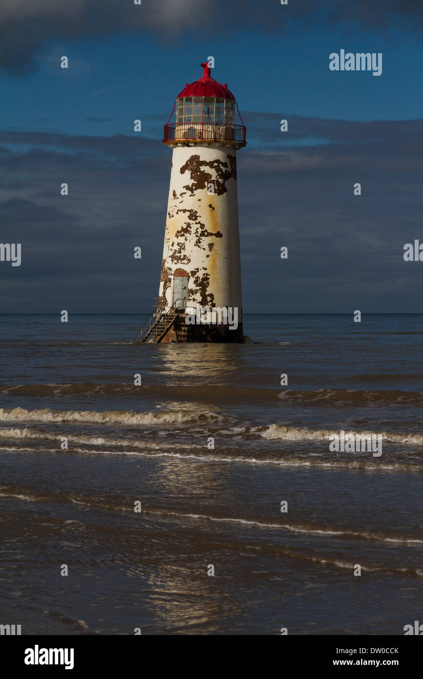 Talacre Leuchtturm am Punkt der Ayr in Flintshire, Nord-Wales Stockfoto