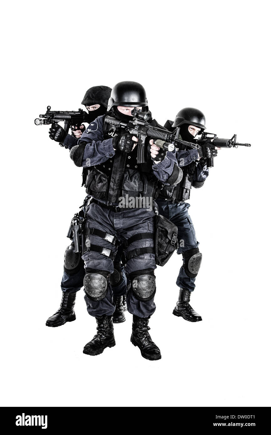 SWAT-Team in Aktion Stockfoto