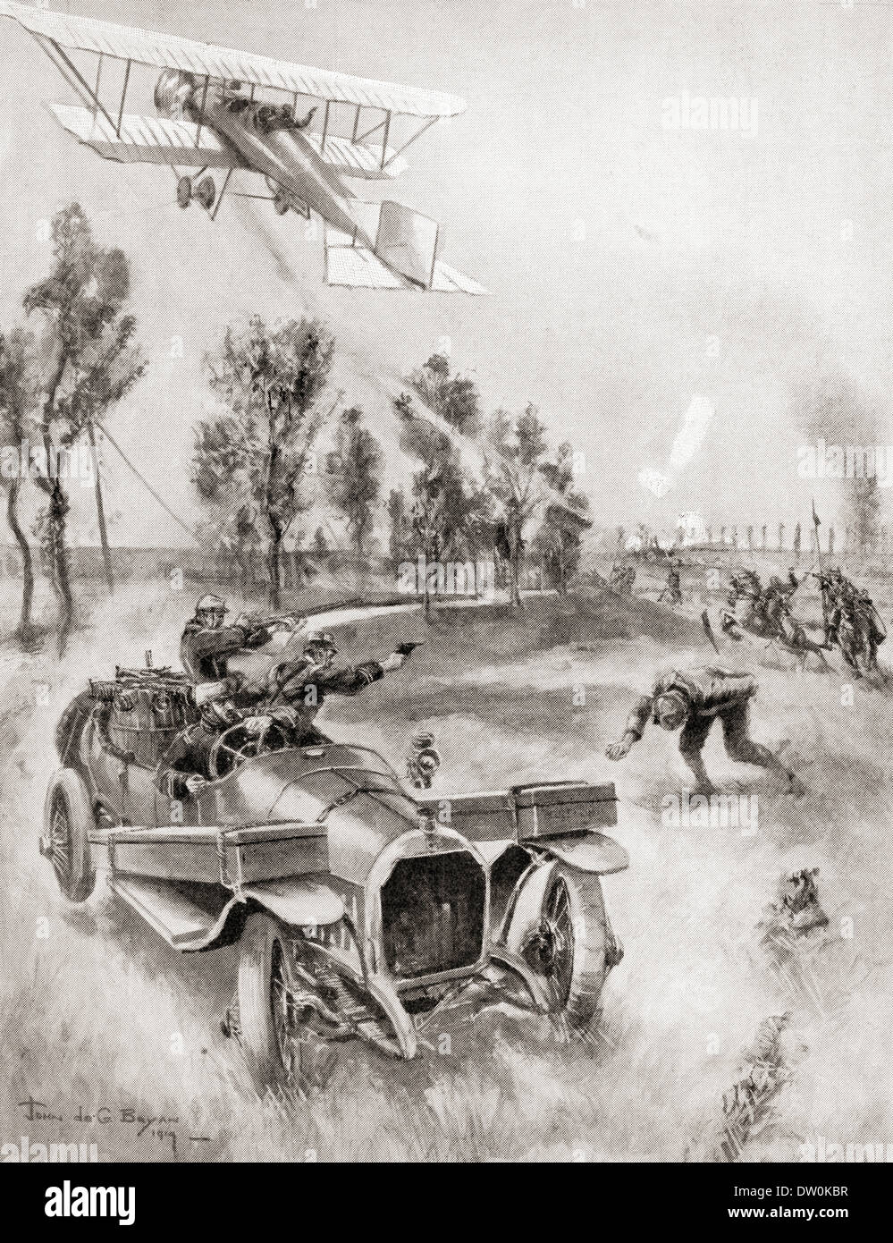Französische Soldaten retten einen Mechaniker Stockfoto