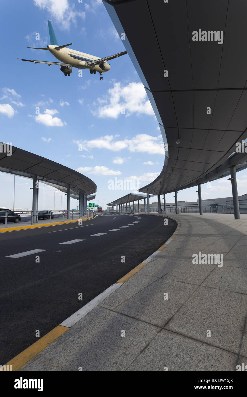 Flug und Flughafen Bushaltestelle Stockfoto