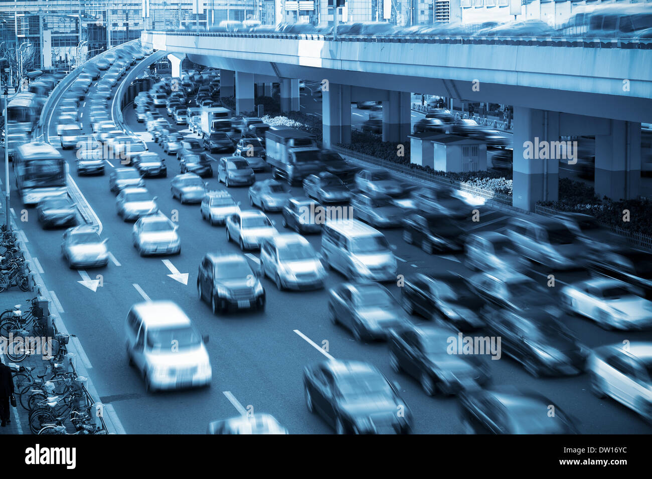 Traffic Rush-Hour in shanghai Stockfoto