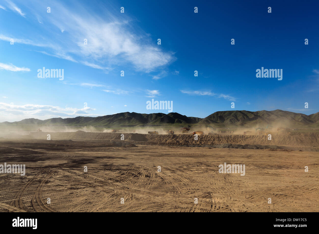 Baustelle und Staub Stockfoto