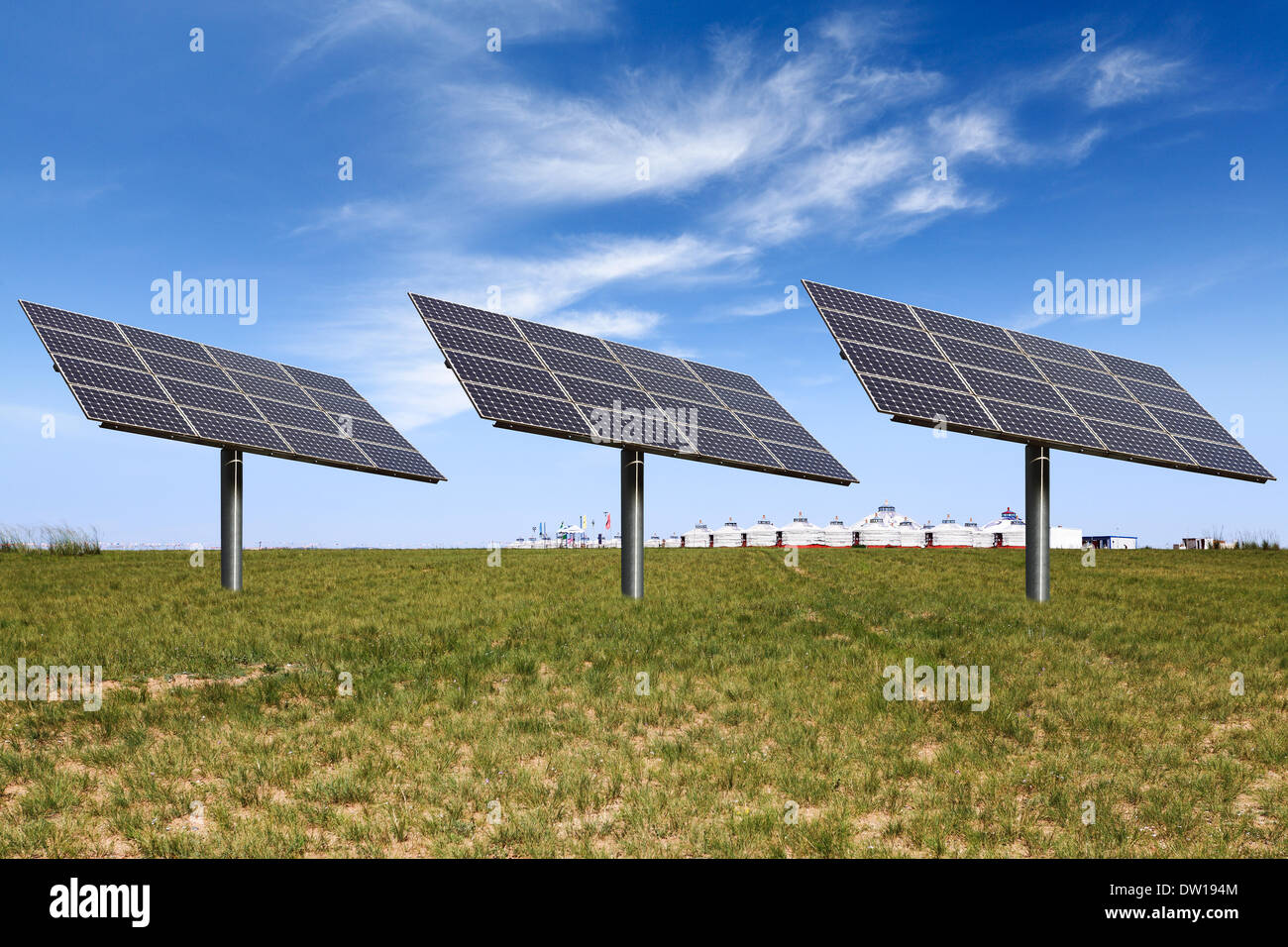 Solarstrom auf der Prärie Stockfoto