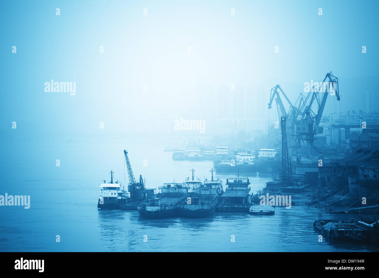 Binnenhafen in Yangtze Fluss Stockfoto