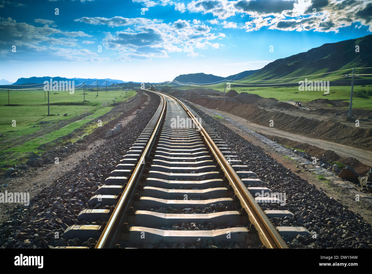 Eisenbahn in der Prärie Stockfoto