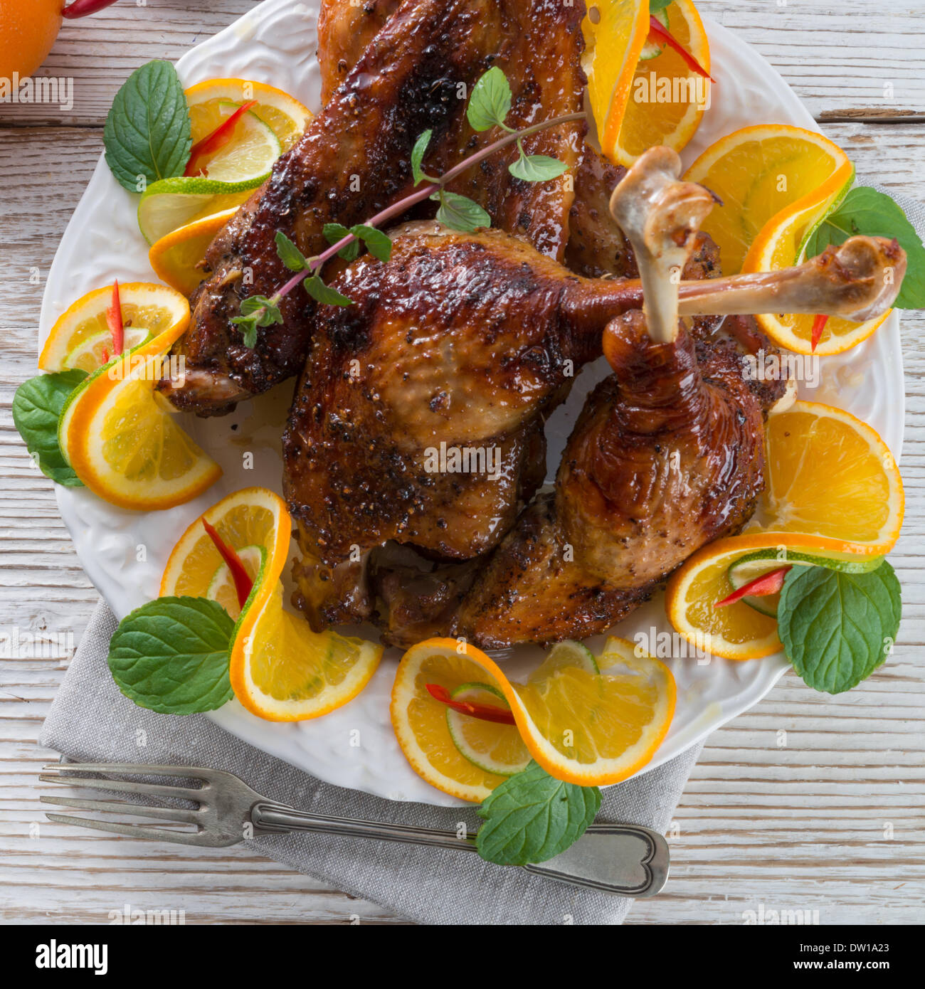 Gänse Fleisch zum Martinstag Stockfoto