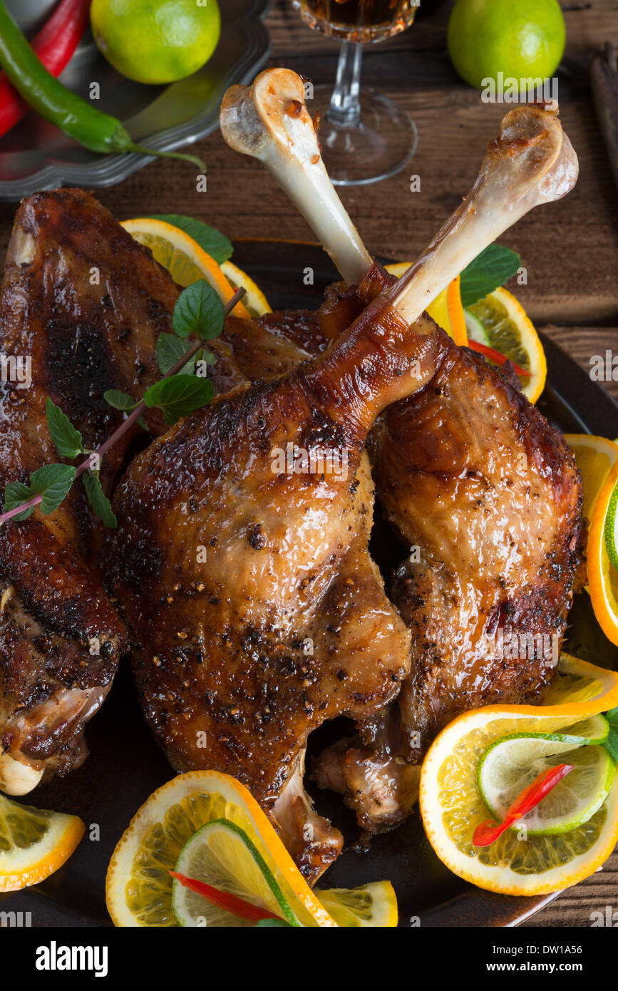 Gänse Fleisch zum Martinstag Stockfoto