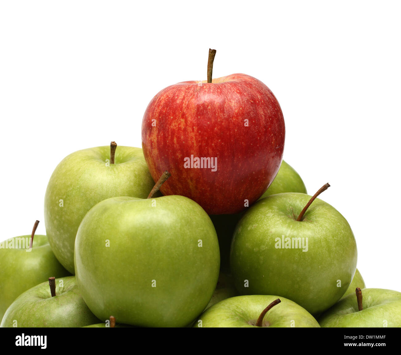 Herrschaft-Konzepte mit Äpfeln Stockfoto