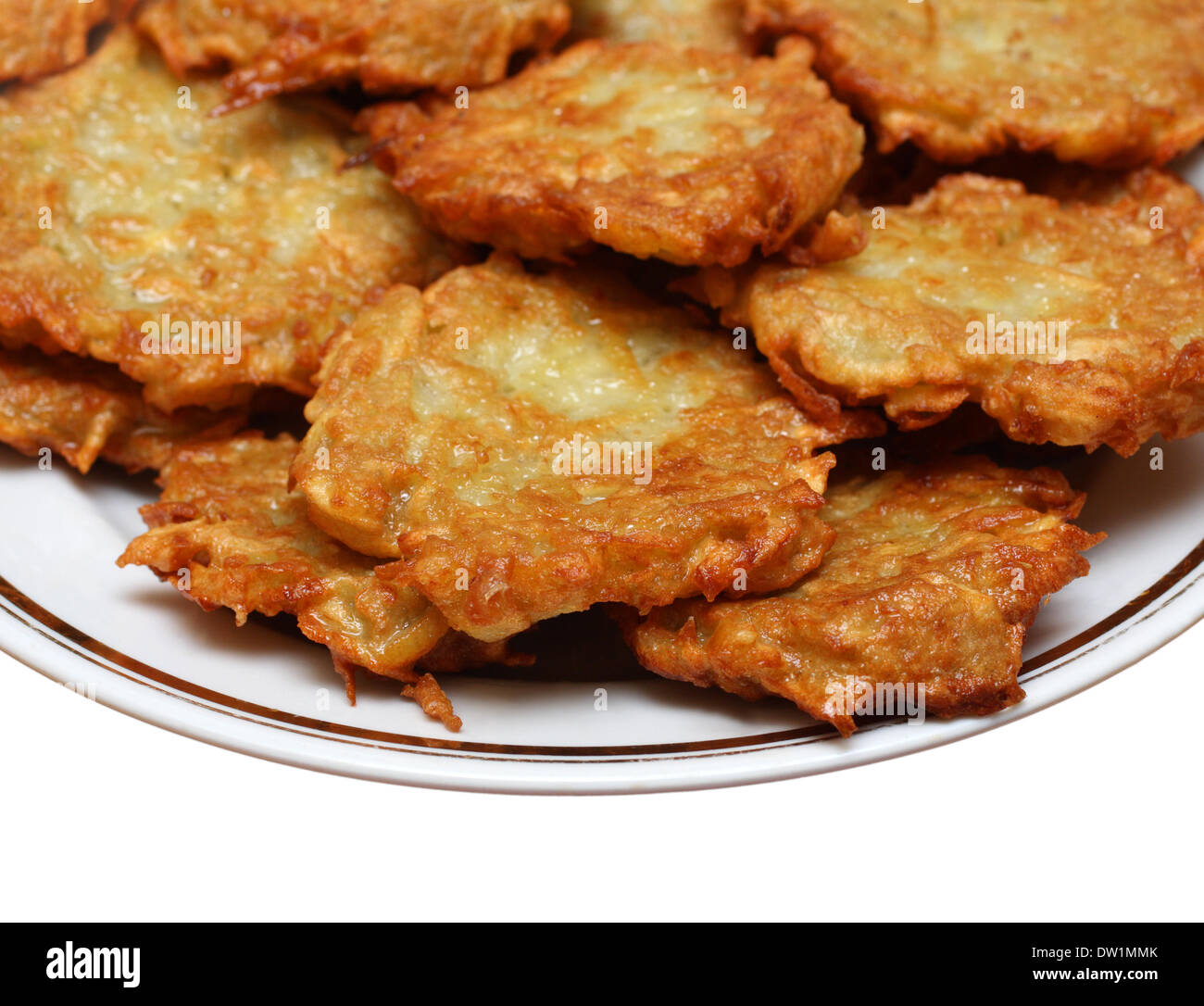Kartoffel-Pfannkuchen auf Teller Stockfoto