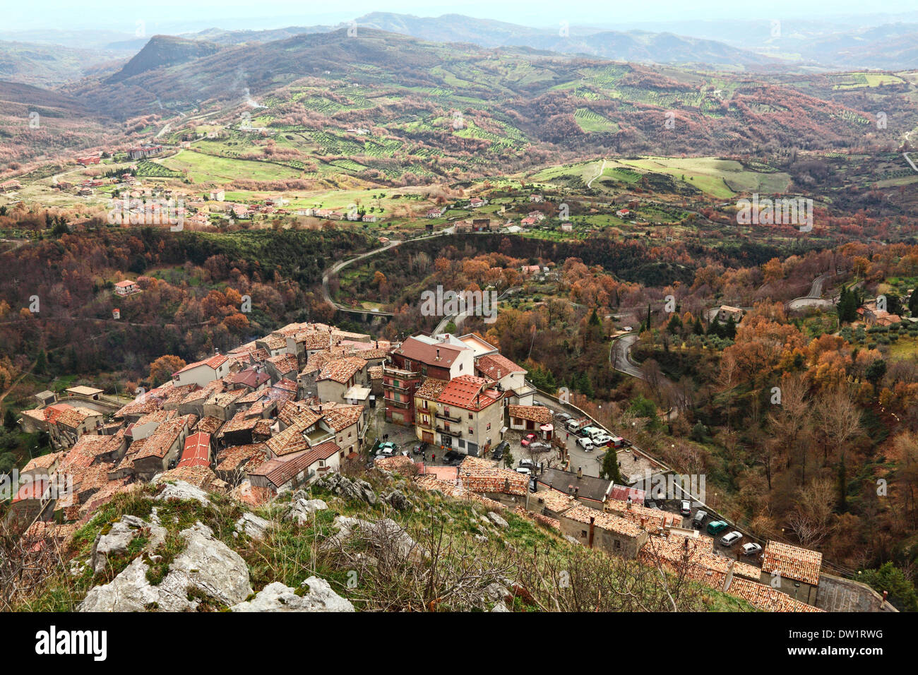 San Donato di Ninea Blick von oben Stockfoto