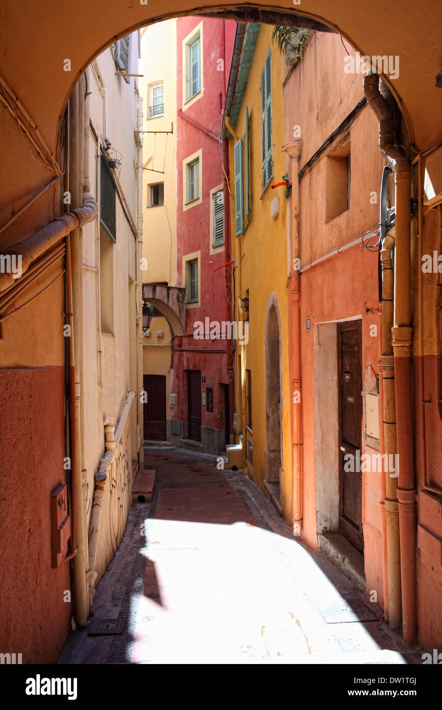 Streetview von menton Stockfoto
