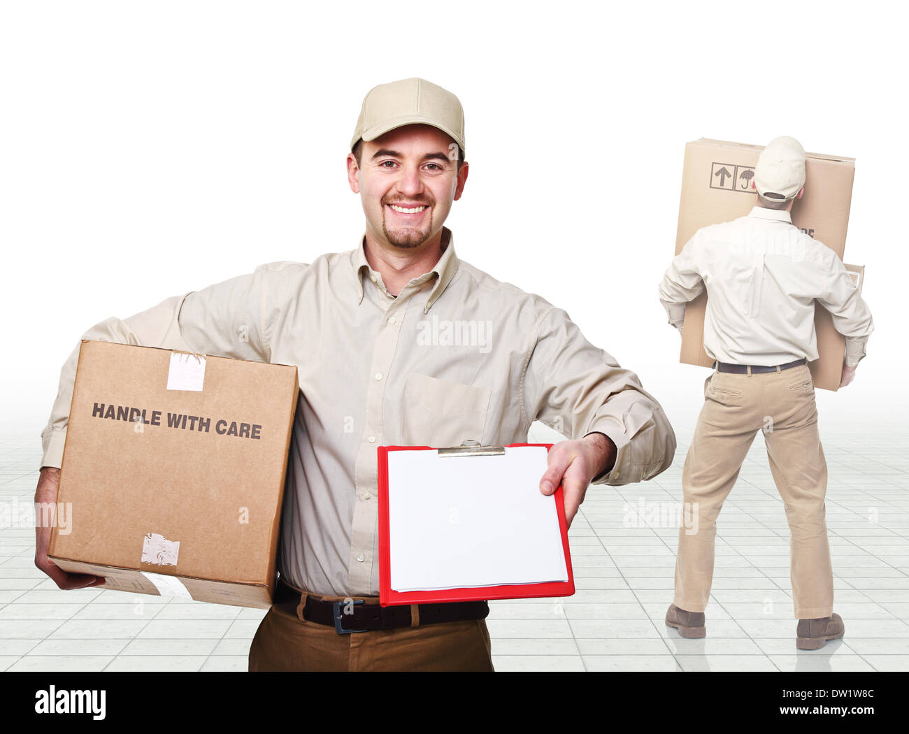 Lieferung Mann bei der Arbeit Stockfoto