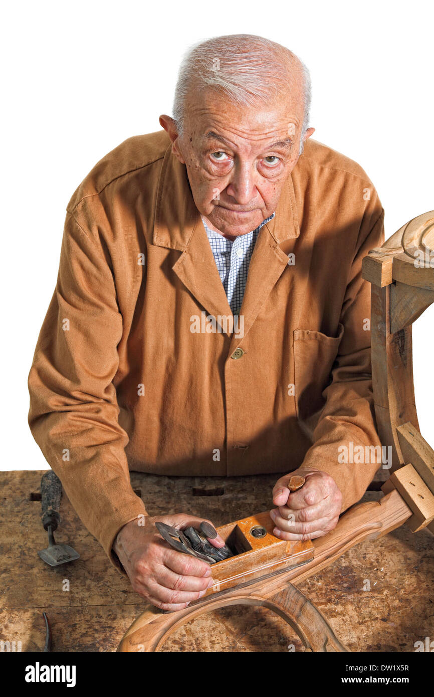 Senior-Tischler Stockfoto
