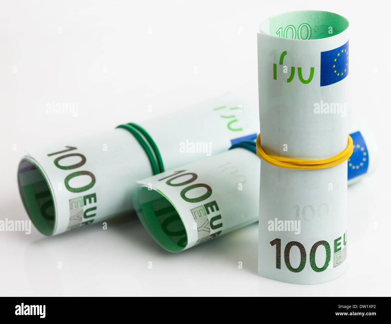Copulla Euro mit Kautschuk Stockfoto