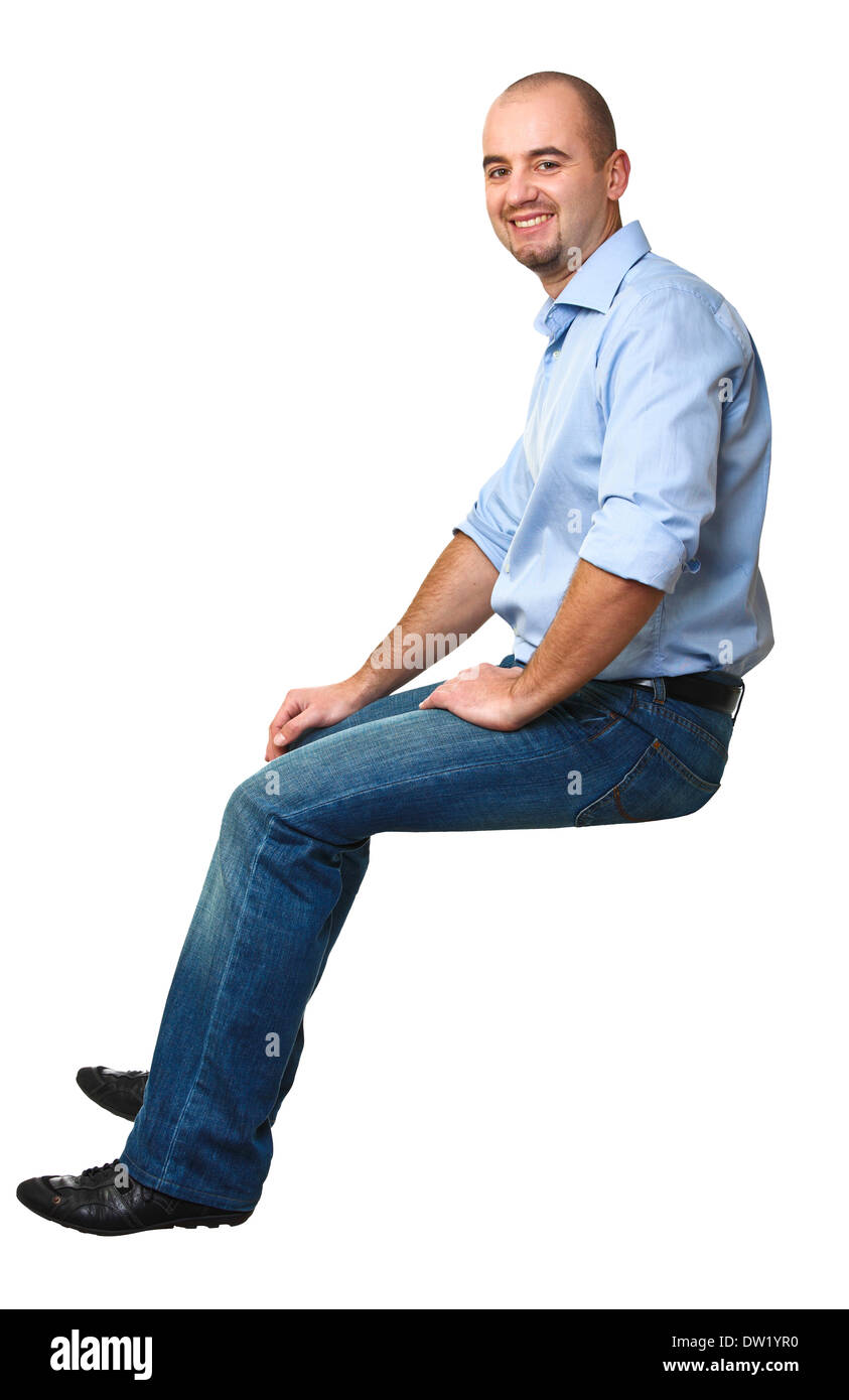 kaukasischen Mann sitzen Stockfoto