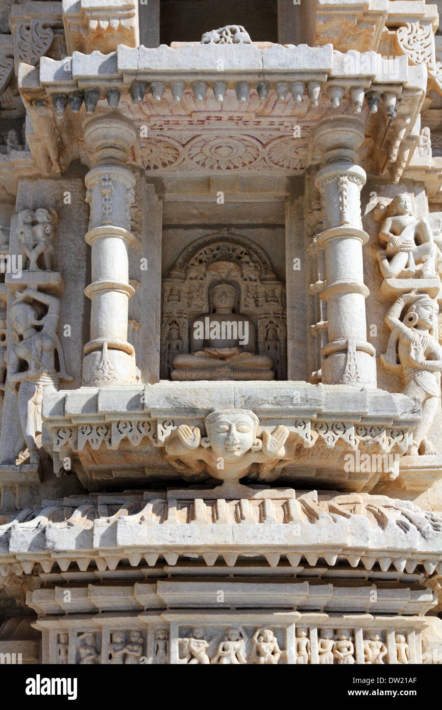 Hinduismus Ranakpur Tempel fragment Stockfoto